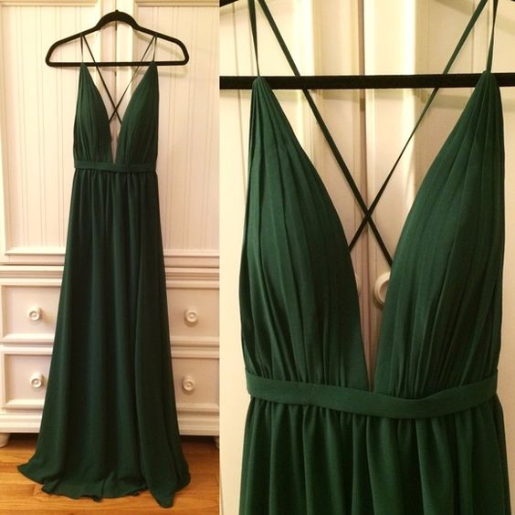 deep green maxi dress