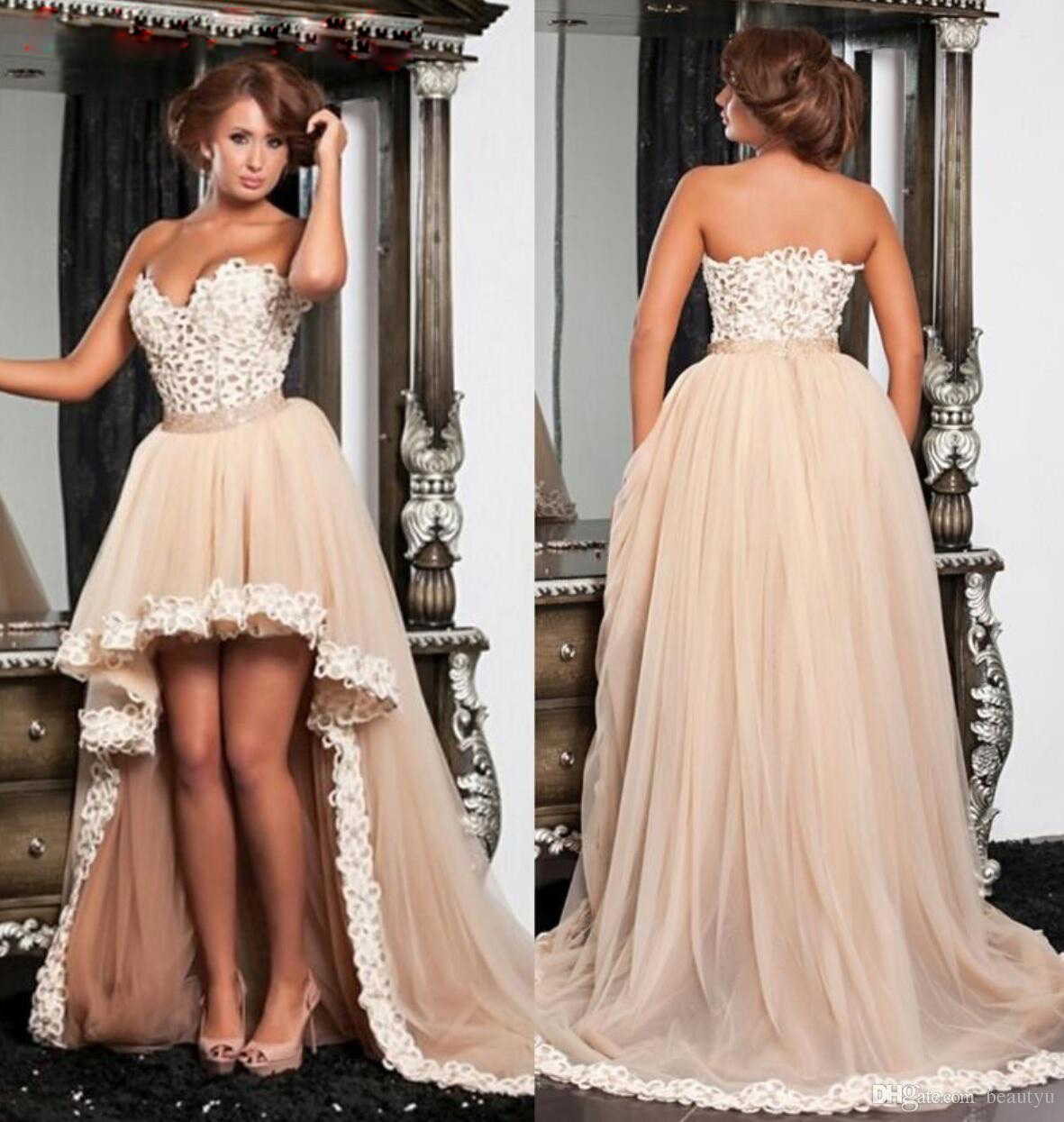 Champagne High Low Dress