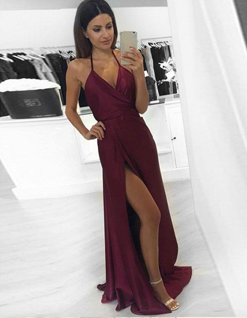 maroon prom dresses tight